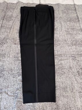 Jos. A. Bank Black Wool Dress Pants with Satin Side Stripe